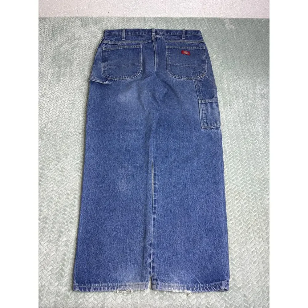 Dickies Relaxed Fit Carpenter Jeans 36x32 Baggy Blue Denim Workwear